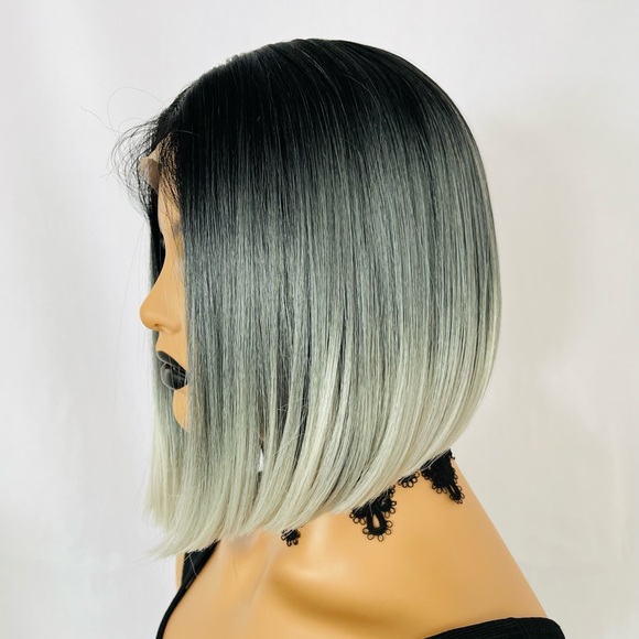 Gorgeous & Classic Ombre Pearl Grey Premium Fiber Lace Front Wig! - Picture 6 of 10